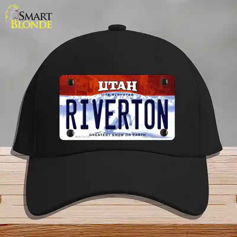 HAT03-MLP-10195 Riverton Utah Novelty License Plate Hat, Cotton - Black