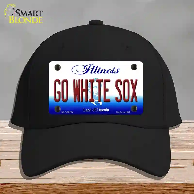 HAT03-MLP-10294 Go White Sox Illinois Novelty License Plate Hat, Cotton - Black