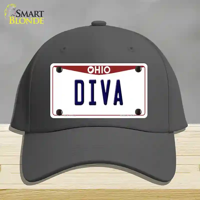 HAT04-MLP-10102 Diva Ohio Novelty License Plate Hat, Cotton - Charcoal
