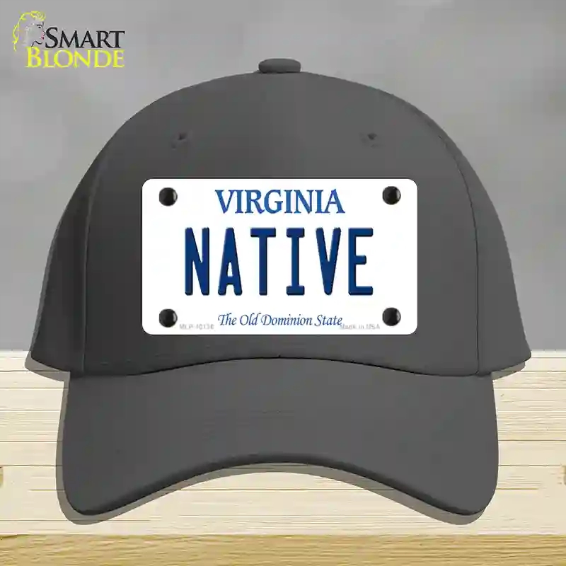 HAT04-MLP-10136 Native Virginia Novelty License Plate Hat, Cotton - Charcoal