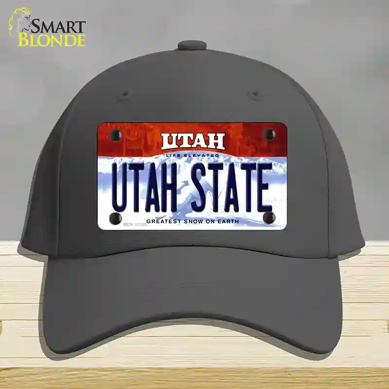HAT04-MLP-10198 Utah State Novelty License Plate Hat, Cotton - Charcoal