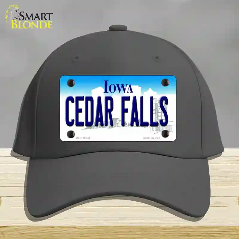 HAT04-MLP-10945 Cedar Falls Iowa Novelty License Plate Hat, Cotton - Charcoal