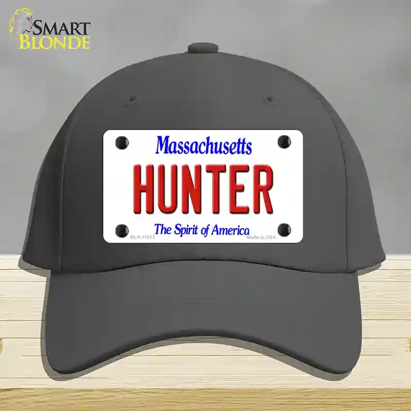 HAT04-MLP-11013 Hunter Massachusetts Novelty License Plate Hat, Cotton - Charcoal