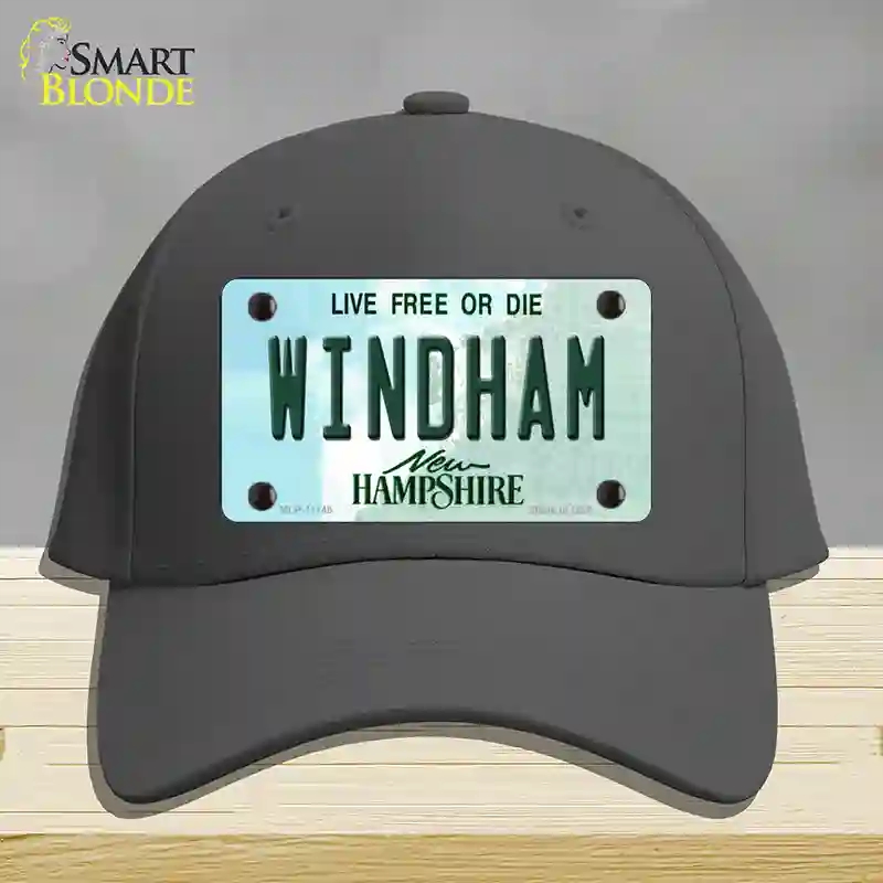 HAT04-MLP-11148 Windham   Hampshire State Novelty License Plate Hat, Cotton - Charcoal