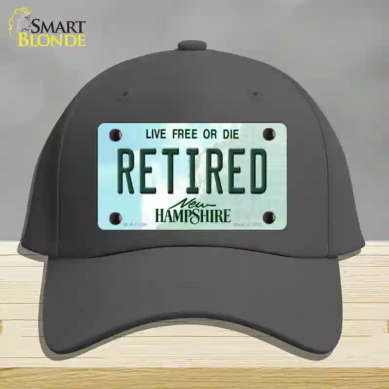 HAT04-MLP-11154 Retired   Hampshire State Novelty License Plate Hat, Cotton - Charcoal