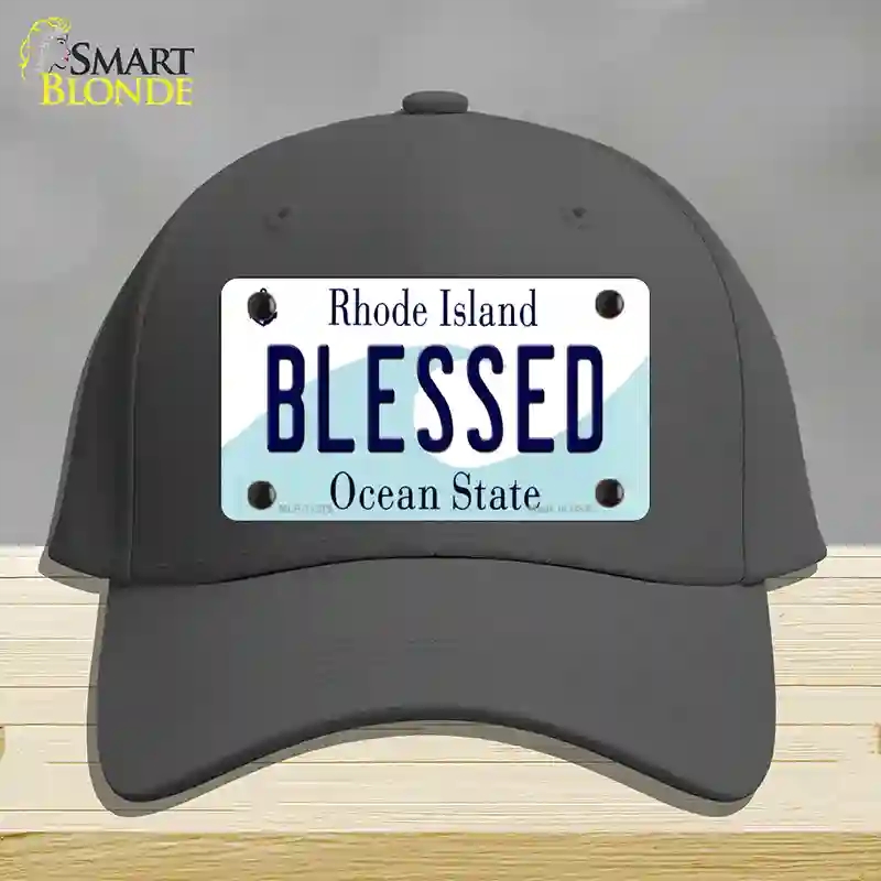 HAT04-MLP-11215 Blessed Rhode Island State Novelty License Plate Hat, Cotton - Charcoal