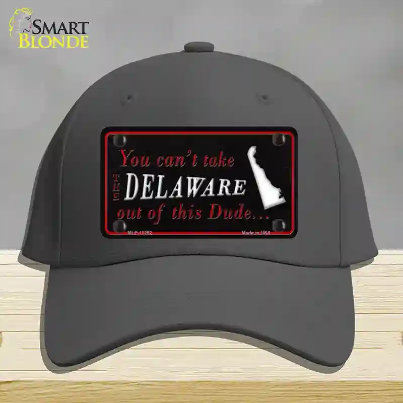 HAT04-MLP-11262 Delaware Dude Novelty License Plate Hat, Cotton - Charcoal