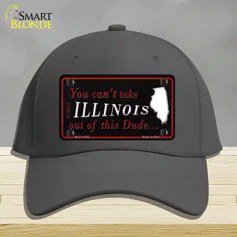HAT04-MLP-11267 Illinois Dude Novelty License Plate Hat, Cotton - Charcoal