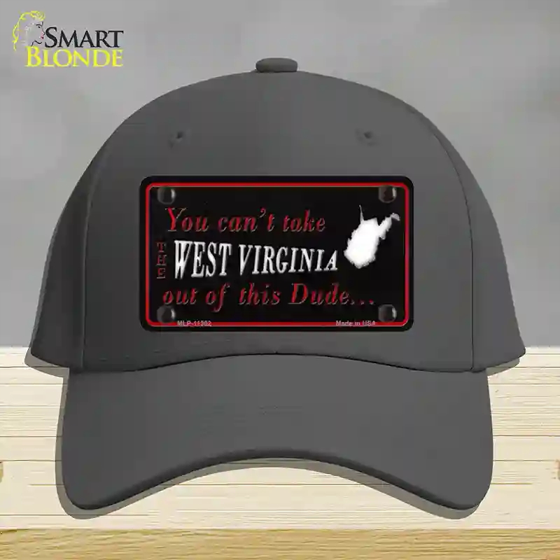 HAT04-MLP-11302 West Virginia Dude Novelty License Plate Hat, Cotton - Charcoal