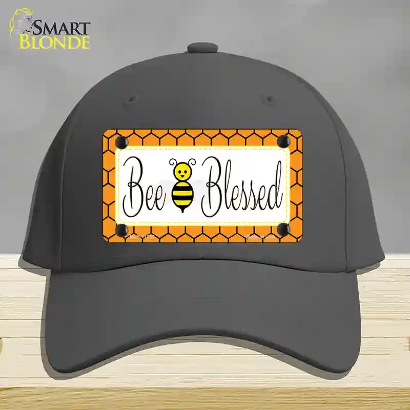 HAT04-MLP-11723 Bee Blessed Simple Novelty License Plate Hat, Cotton - Charcoal