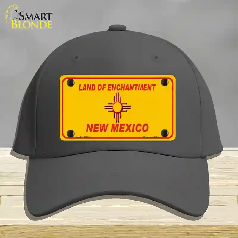 HAT04-MLP-11736   Mexico Blank Yellow State Novelty License Plate Hat, Cotton - Charcoal