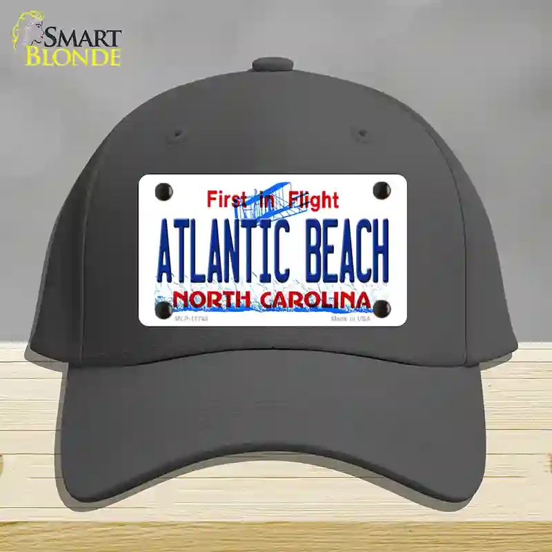 HAT04-MLP-11749 Atlantic Beach North Carolina State Novelty License Plate Hat, Cotton - Charcoal