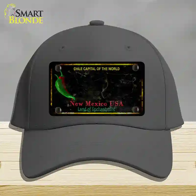 HAT04-MLP-11755   Mexico Black Blank Rusty State Novelty License Plate Hat, Cotton - Charcoal