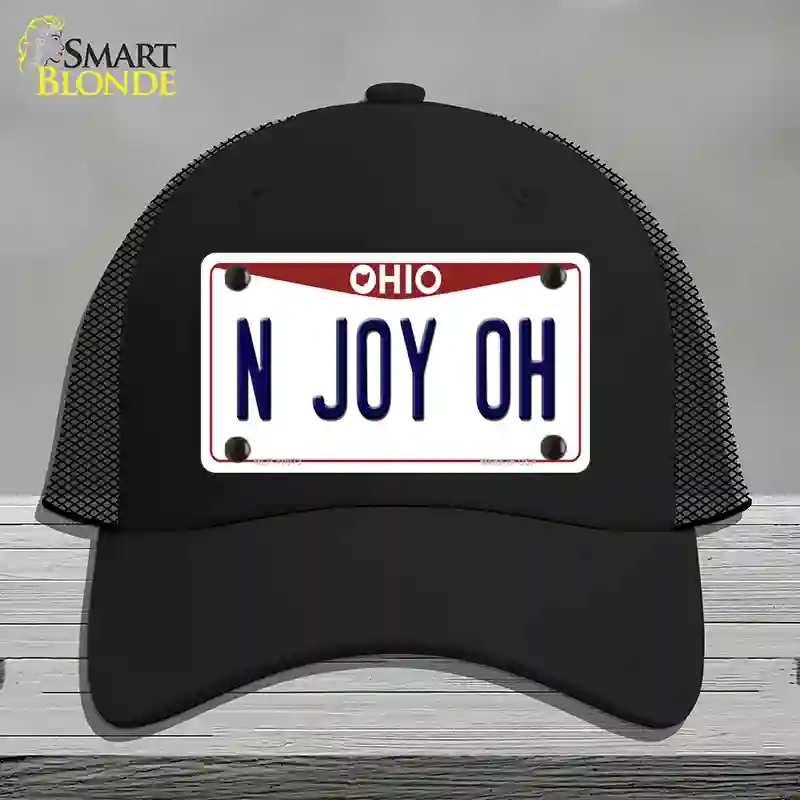 HAT01-MLP-10073 N Joy OH Ohio Novelty License Plate Hat, Mesh - Black