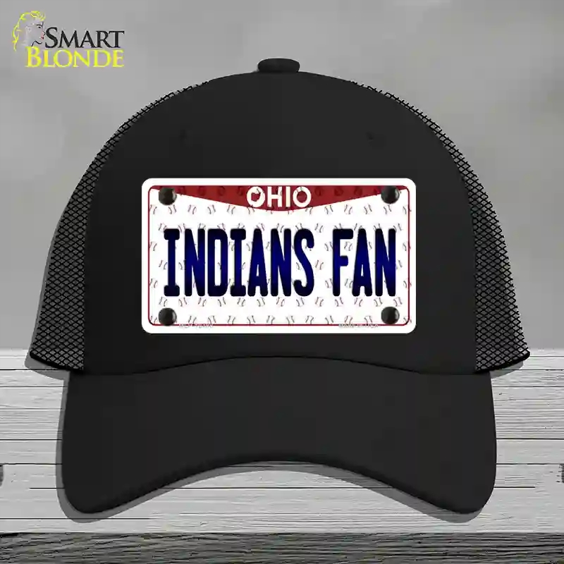 HAT01-MLP-10788 Indians Fan Ohio Novelty License Plate Hat, Mesh - Black