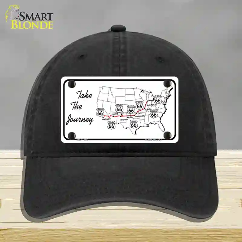 HAT07-MLP-100 Take the Journey Novelty License Plate Hat, Unconstructed Cotton - Black