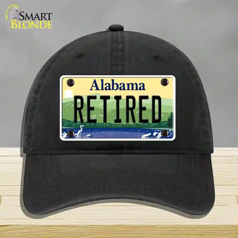 HAT07-MLP-10002 Retired Alabama Novelty License Plate Hat, Unconstructed Cotton - Black