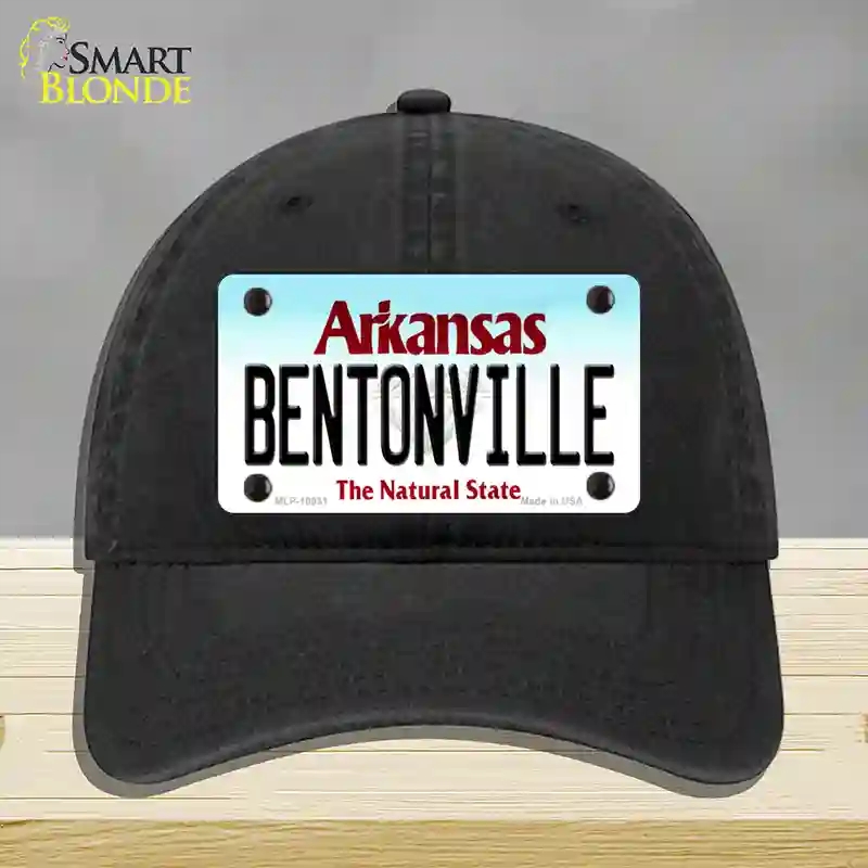 HAT07-MLP-10031 Bentonville Arkansas Novelty License Plate Hat, Unconstructed Cotton - Black