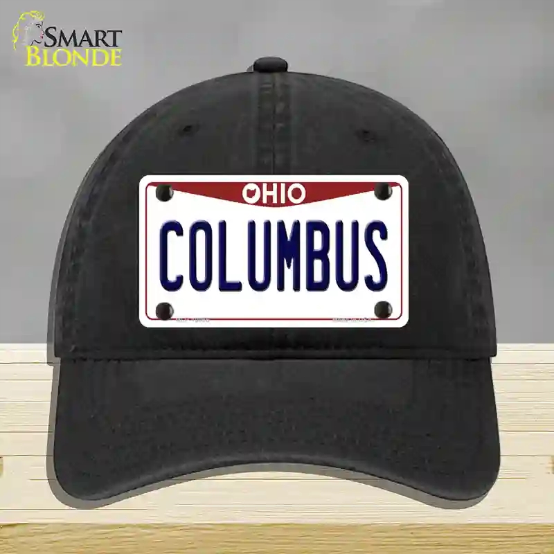 HAT07-MLP-10066 Columbus Ohio Novelty License Plate Hat, Unconstructed Cotton - Black