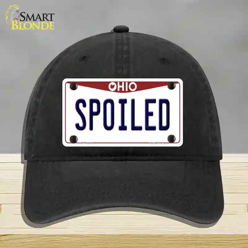 HAT07-MLP-10083 Spoiled Ohio Novelty License Plate Hat, Unconstructed Cotton - Black