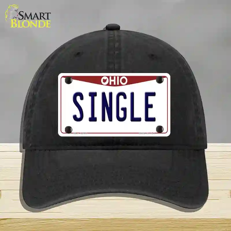 HAT07-MLP-10101 Single Ohio Novelty License Plate Hat, Unconstructed Cotton - Black