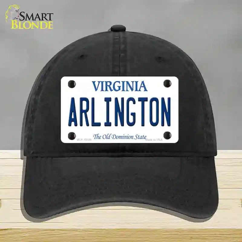 HAT07-MLP-10108 Arlington Virginia Novelty License Plate Hat, Unconstructed Cotton - Black