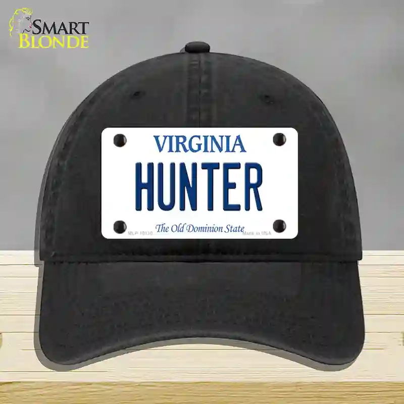HAT07-MLP-10130 Hunter Virginia Novelty License Plate Hat, Unconstructed Cotton - Black