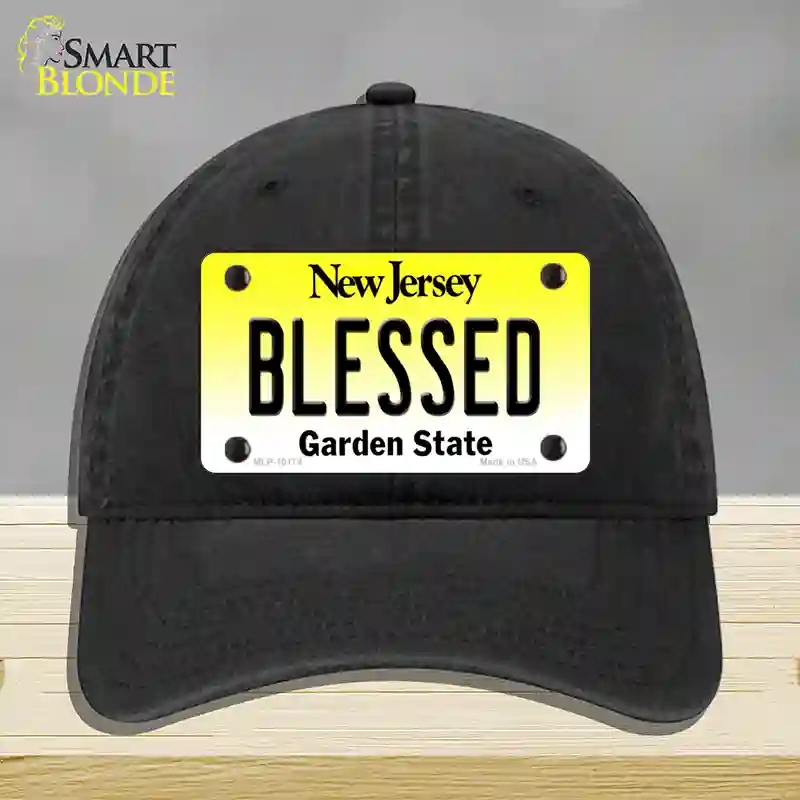 HAT07-MLP-10174 Blessed   Jersey Novelty License Plate Hat, Unconstructed Cotton - Black