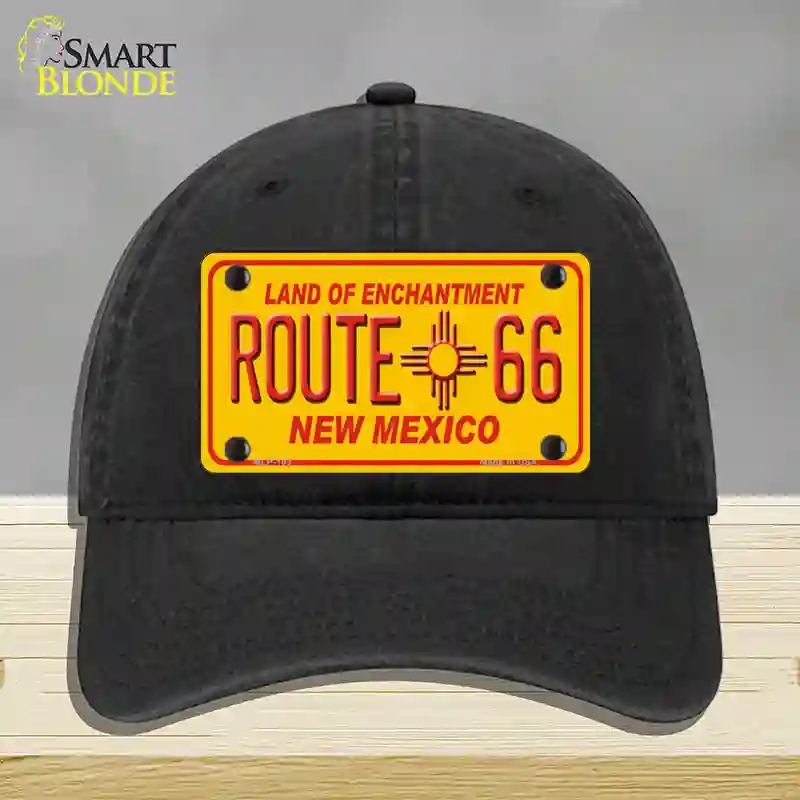HAT07-MLP-103 Route 66   Mexico Novelty License Plate Hat, Unconstructed Cotton - Black