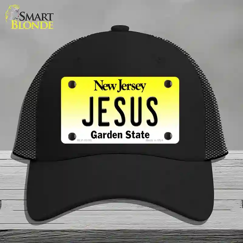 HAT01-MLP-10166 Jesus   Jersey Novelty License Plate Hat, Mesh - Black