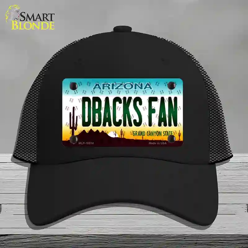 HAT01-MLP-10814 Dbacks Fan Arizona Novelty License Plate Hat, Mesh - Black