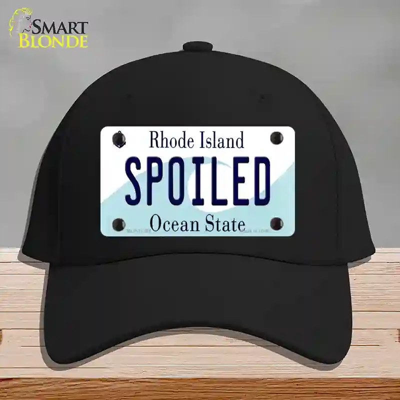 HAT03-MLP-11204 Spoiled Rhode Island State Novelty License Plate Hat, Cotton - Black