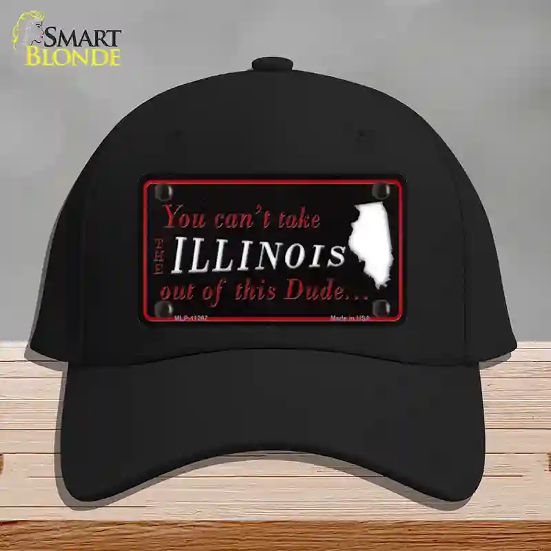 HAT03-MLP-11267 Illinois Dude Novelty License Plate Hat, Cotton - Black
