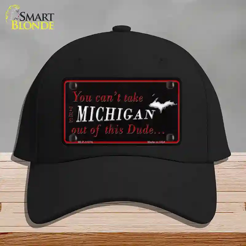 HAT03-MLP-11276 Michigan Dude Novelty License Plate Hat, Cotton - Black