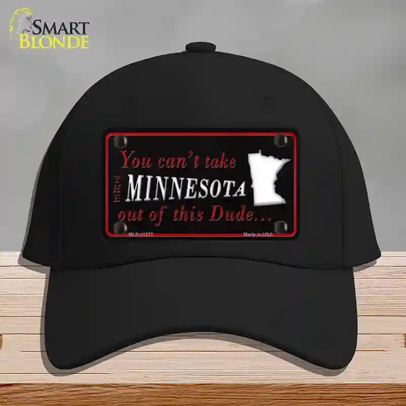 HAT03-MLP-11277 Minnesota Dude Novelty License Plate Hat, Cotton - Black