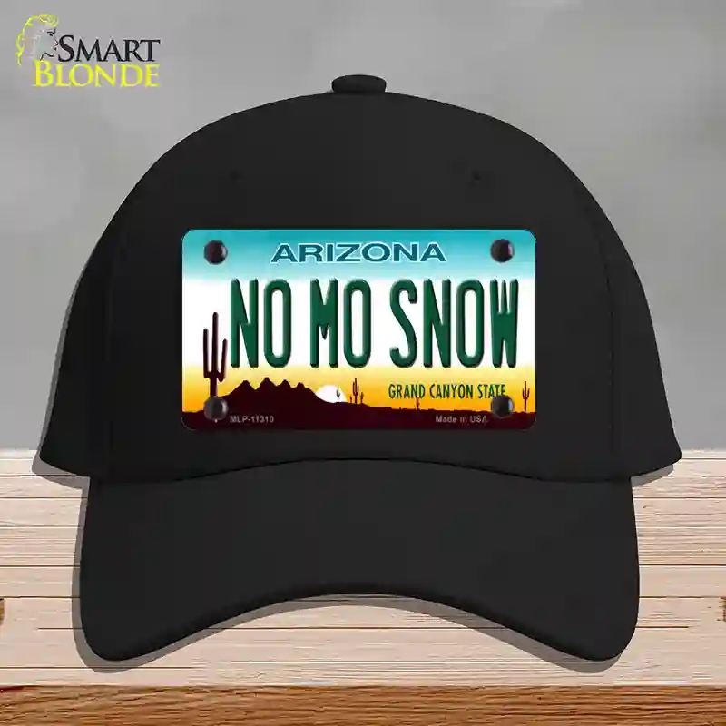 HAT03-MLP-11310 No Mo Snow Novelty License Plate Hat, Cotton - Black