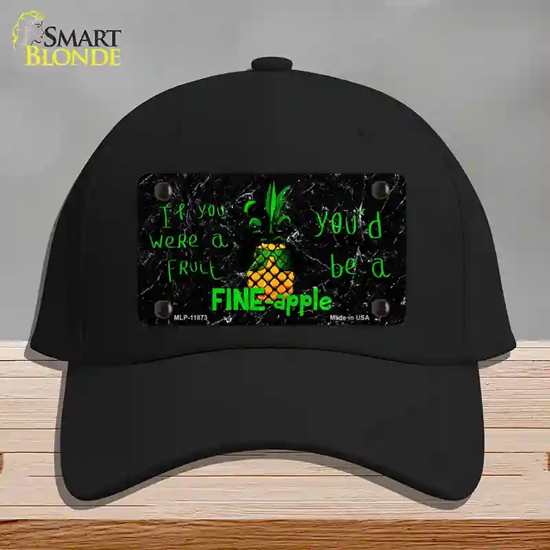 HAT03-MLP-11873 Fineapple Novelty License Plate Hat, Cotton - Black