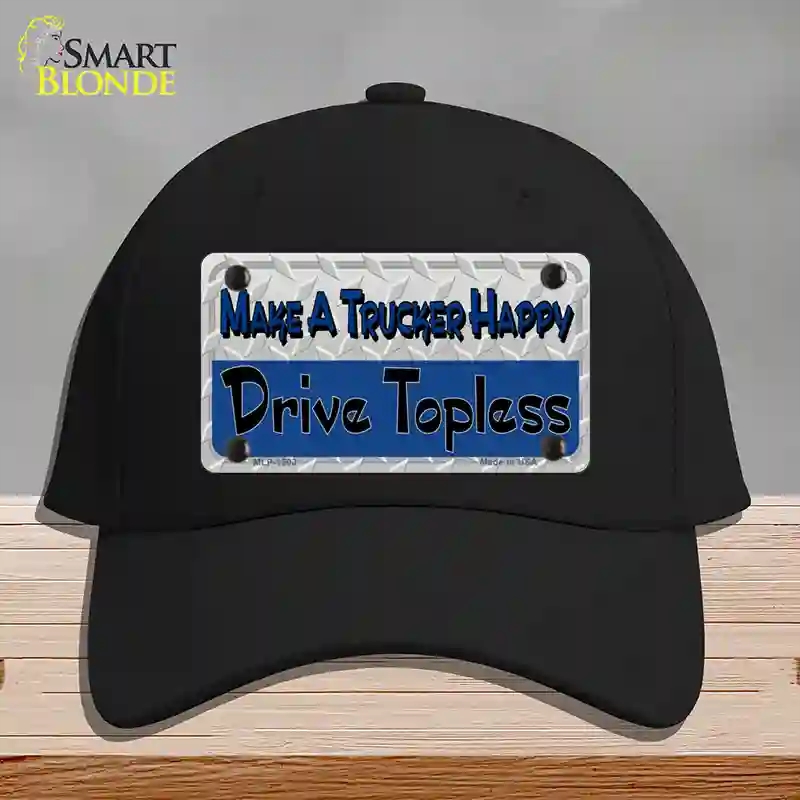 HAT03-MLP-1203 Make a Mesh Happy Novelty License Plate Hat, Cotton - Black