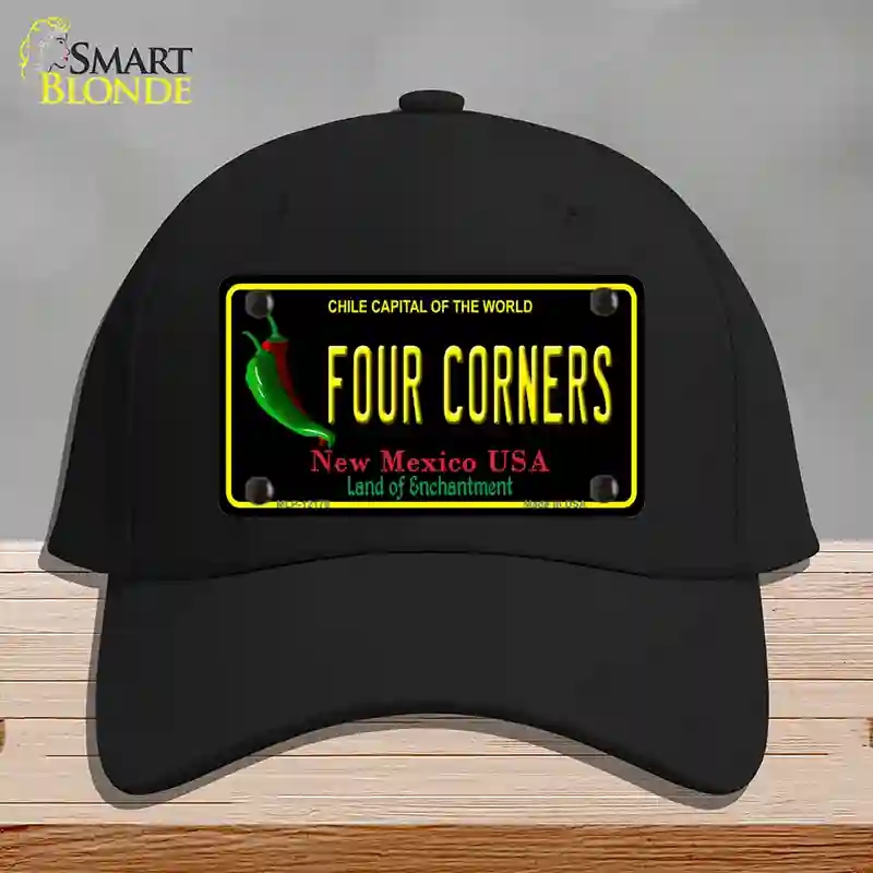 HAT03-MLP-12178 Four Corners   Mexico Black Novelty License Plate Hat, Cotton - Black