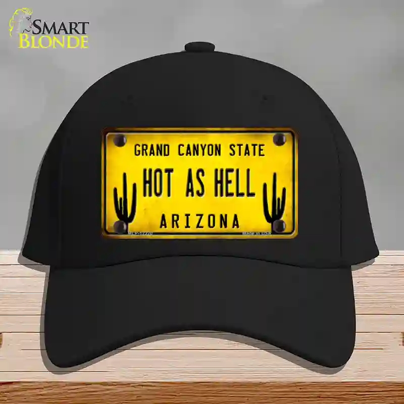 HAT03-MLP-12320 Arizona Hot as Hell Novelty License Plate Hat, Cotton - Black