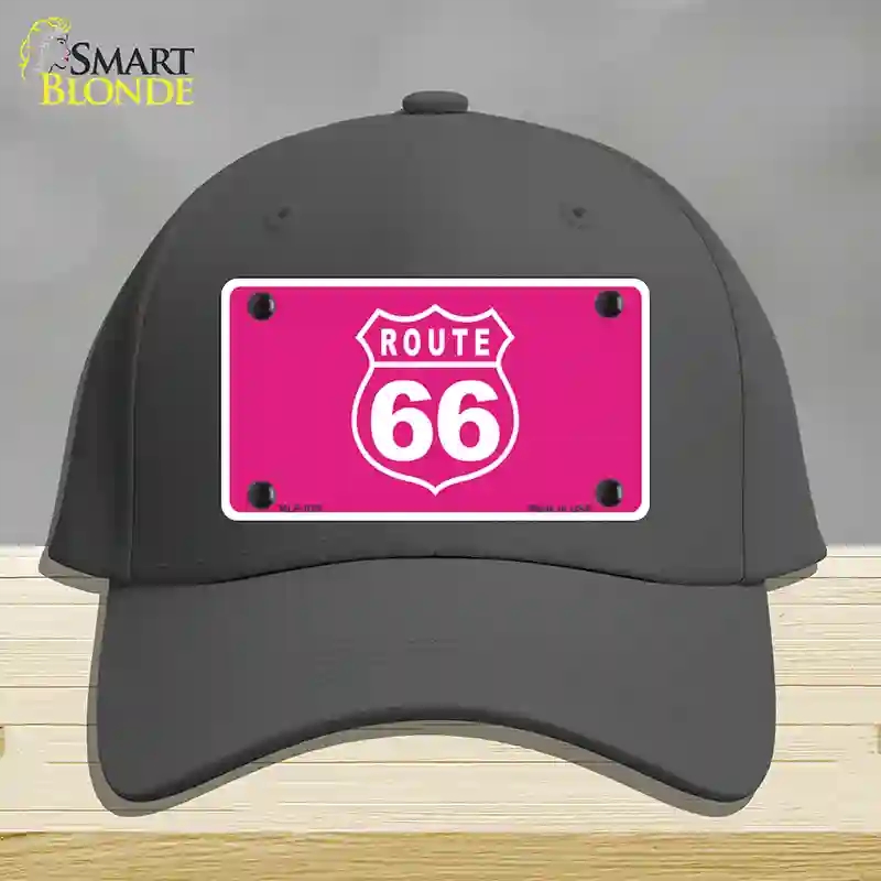 HAT04-MLP-025 US Route 66 Pink Novelty License Plate Hat, Cotton - Charcoal
