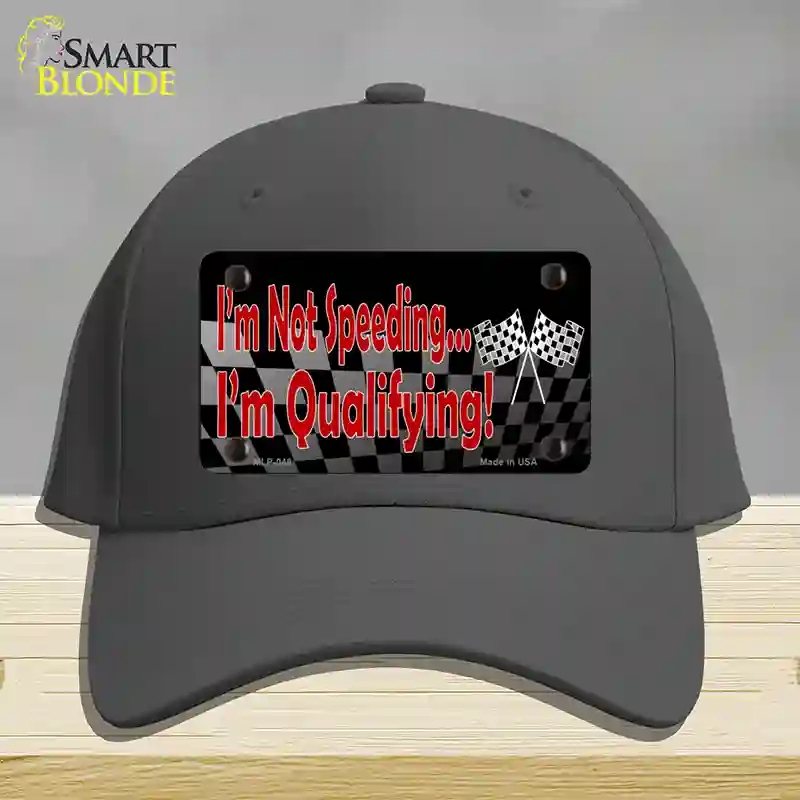 HAT04-MLP-048 Im Qualifying Novelty License Plate Hat, Cotton - Charcoal