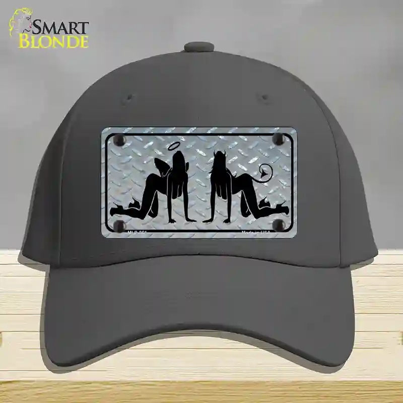 HAT04-MLP-061 Angel & Devil Novelty License Plate Hat, Cotton - Charcoal