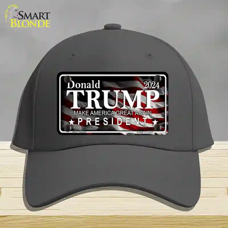 HAT04-MLP-10064 Trump 2024 Novelty License Plate Hat, Cotton - Charcoal
