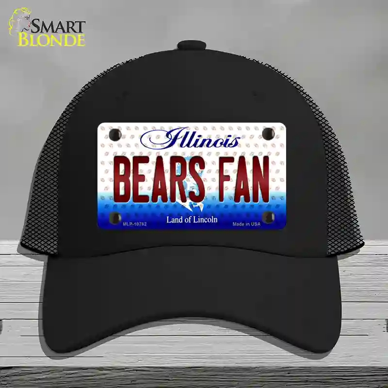 HAT01-MLP-10762 Bears Fan Illinois Novelty License Plate Hat, Mesh - Black