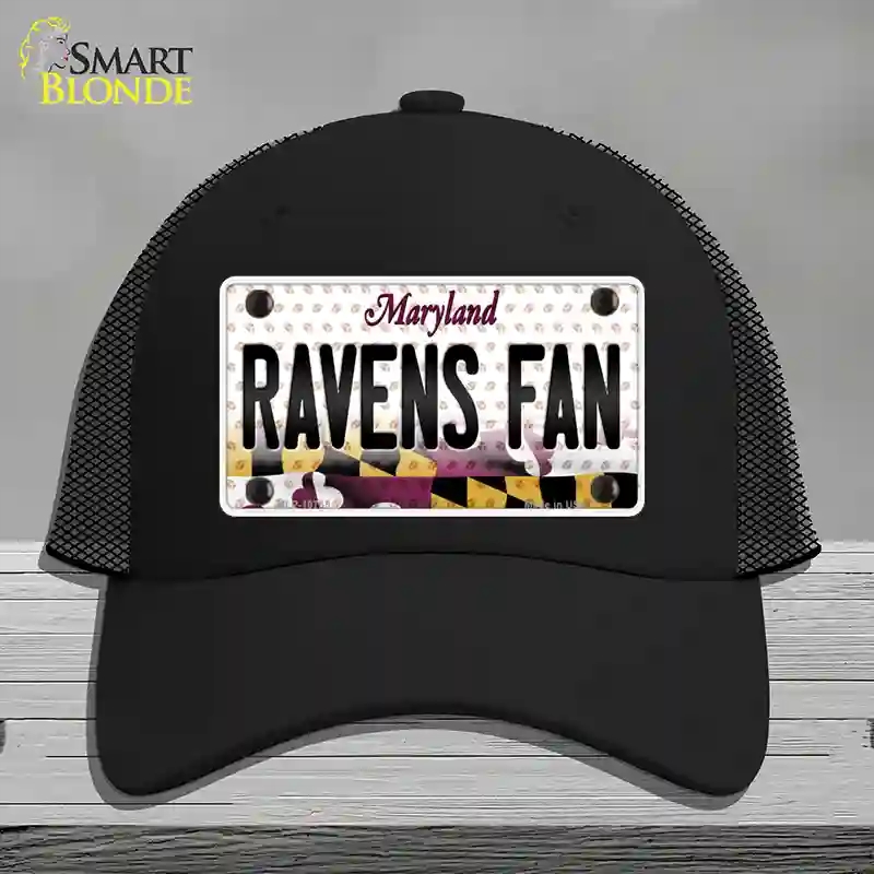 HAT01-MLP-10765 Ravens Fan Maryland Novelty License Plate Hat, Mesh - Black