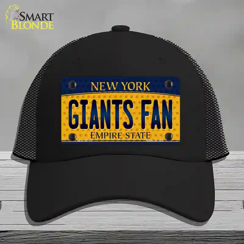 HAT01-MLP-10772 Giants Fan   York Novelty License Plate Hat, Mesh - Black
