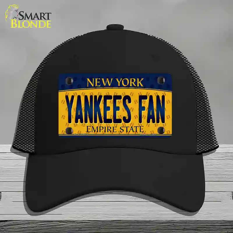 HAT01-MLP-10803 Yankees Fan   York Novelty License Plate Hat, Mesh - Black