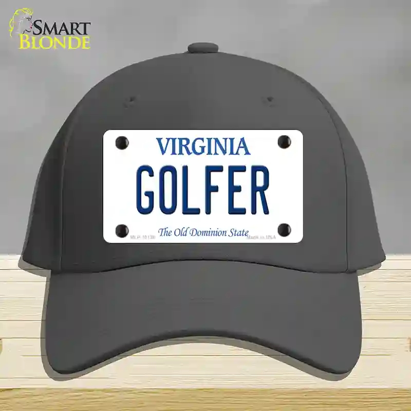 HAT04-MLP-10138 Golfer Virginia Novelty License Plate Hat, Cotton - Charcoal