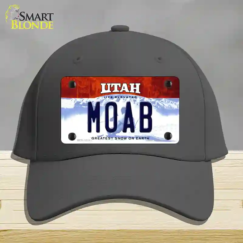 HAT04-MLP-10191 Moab Utah Novelty License Plate Hat, Cotton - Charcoal